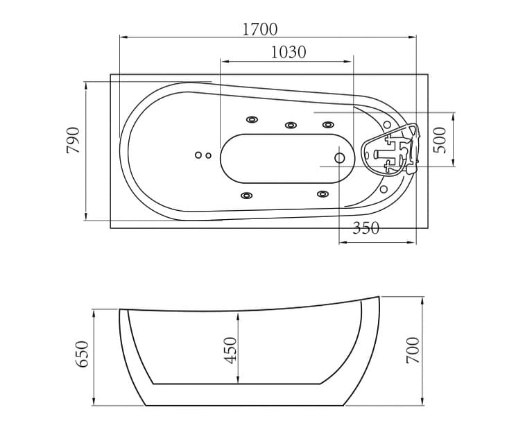 Bản vẽ kỹ thuật Bồn tắm massage sục khí Govern JS-6209