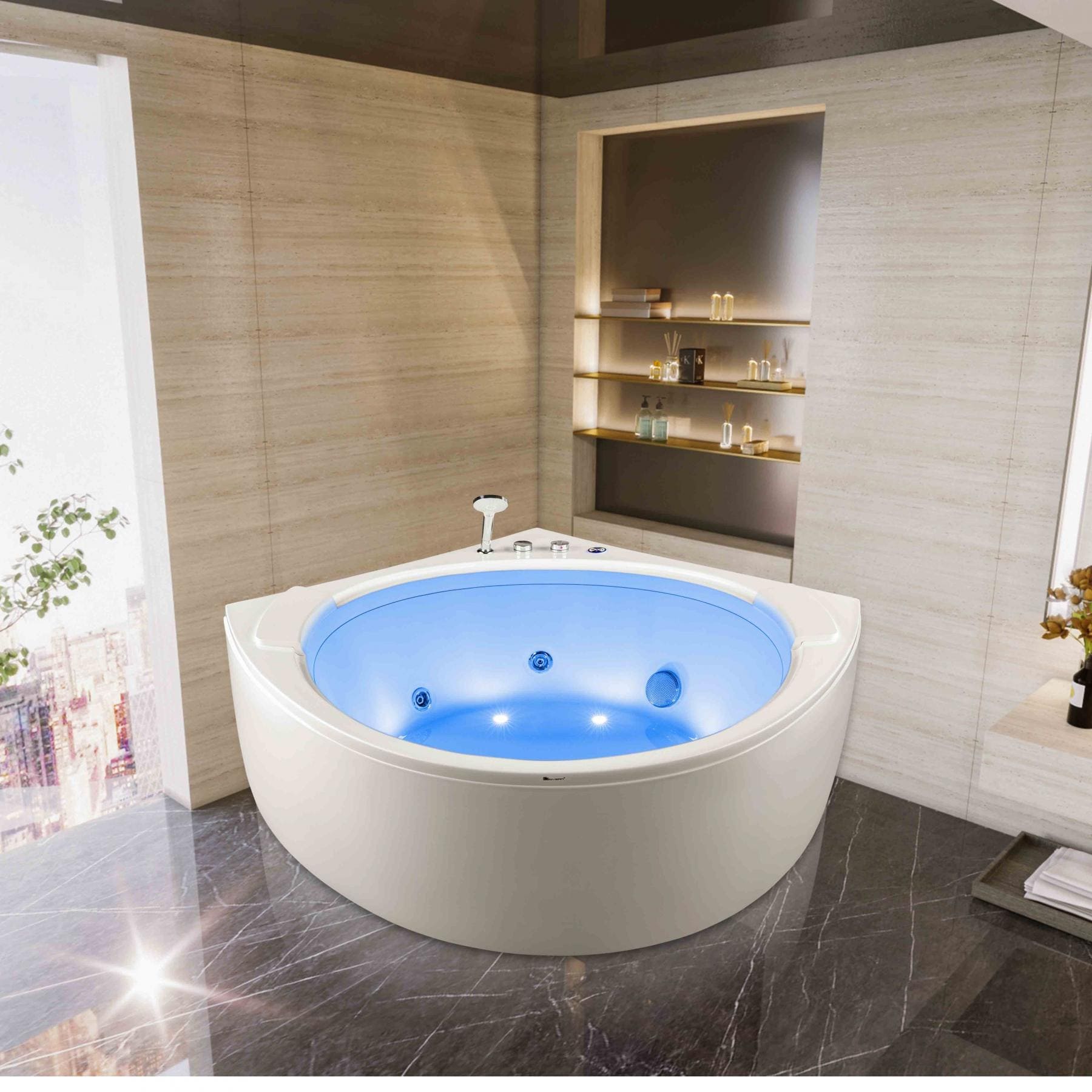 Bồn tắm đặt góc massage Govern K-1005