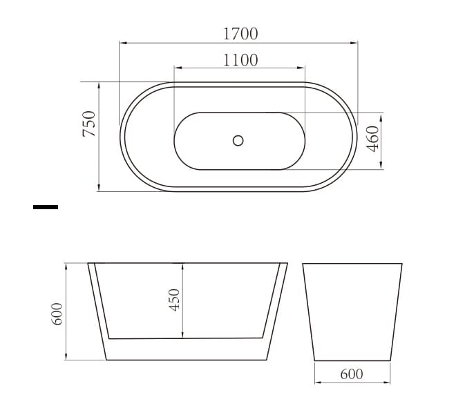 Bản vẽ Bồn tắm độc lập Govern JS-6104