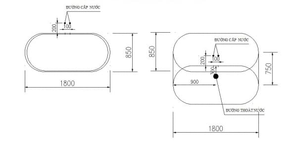 Bản vẽ Bồn tắm độc lập Govern JS-6182