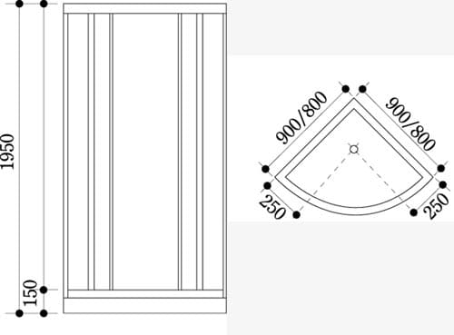 Bản vẽ Cabin tắm kính đứng Govern JS-8120A