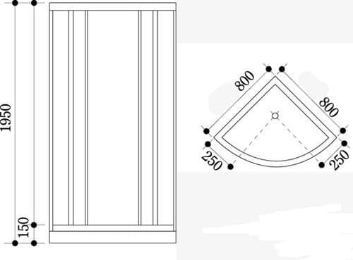 Bản vẽ kỹ thuật Cabin tắm kính đứng Govern JS-8120B