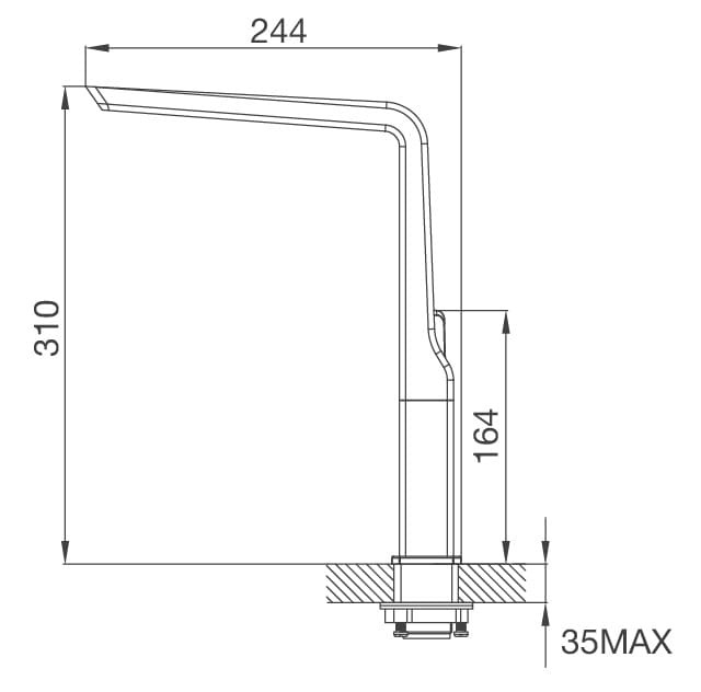 Bản vẽ Vòi chậu rửa bát Malloca K79C