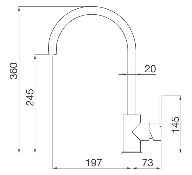 Bản vẽ Vòi chậu rửa bát Malloca MF-040