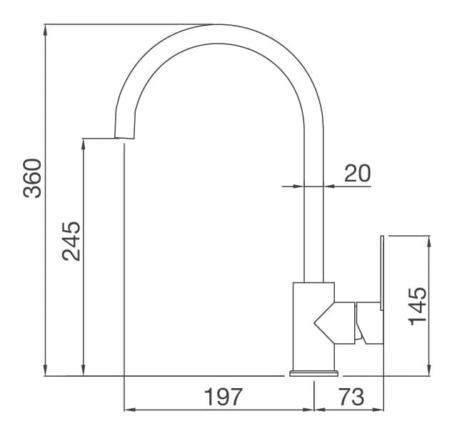 Bản vẽ Vòi chậu rửa bát Malloca MF-043