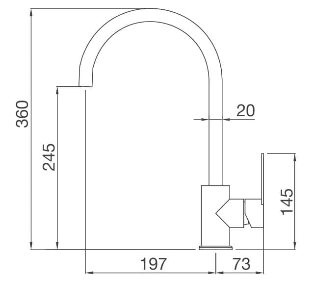 Bản vẽ Vòi chậu rửa bát Malloca MF-073