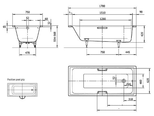 Bồn tắm xây KALDEWEI PURO 652
