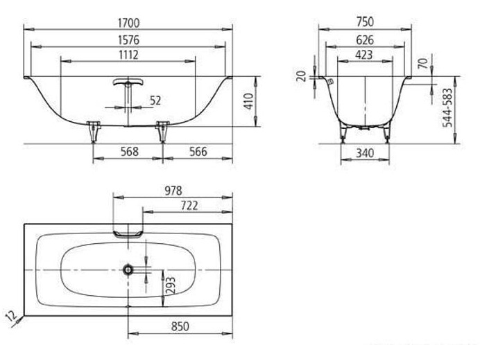 Bản vẽ Bồn tắm xây KALDEWEI SILENIO 674