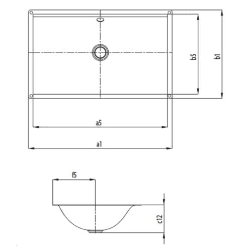 Bản vẽ Chậu rửa lavabo âm bàn KALDEWEI CENTRO 3047-3915
