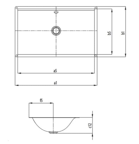 Bản vẽ Chậu rửa lavabo âm bàn KALDEWEI CENTRO 3048-3915