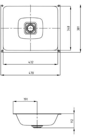 Bản vẽ Chậu rửa lavabo âm bàn KALDEWEI CONO 3078-3905