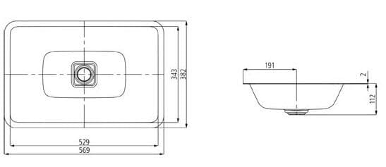 Bản vẽ Chậu rửa lavabo âm bàn KALDEWEI CONO 3087-3905