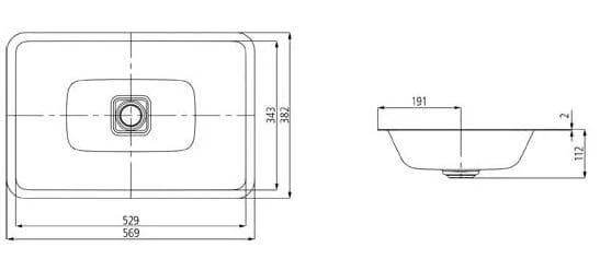 Bản vẽ Chậu rửa lavabo âm bàn KALDEWEI CONO 3087-3905