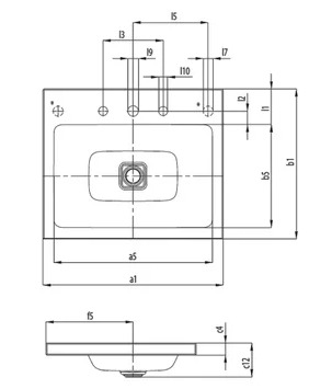 Bản vẽ Chậu rửa lavabo dương vành KALDEWEI CONO 3083-3905