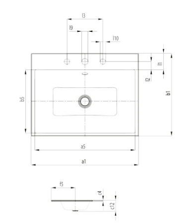 Bản vẽ Chậu rửa lavabo dương vành KALDEWEI PURO 3150-3915