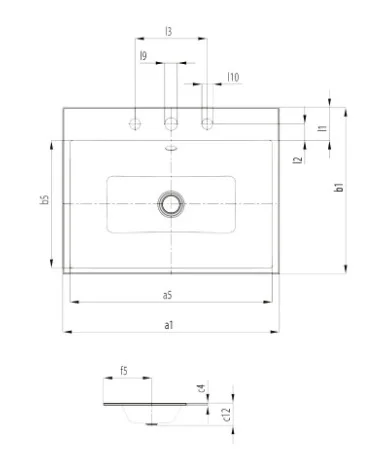 Bản vẽ Chậu rửa lavabo dương vành KALDEWEI PURO 3150-3915