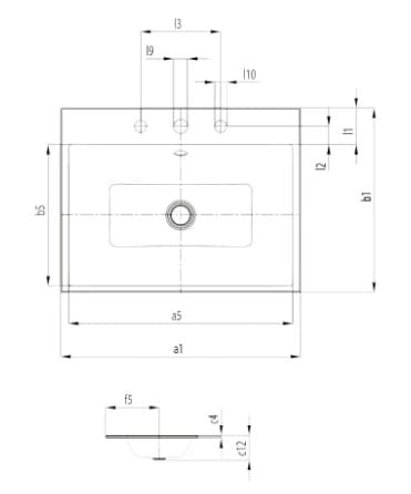 Bản vẽ Chậu rửa lavabo dương vành KALDEWEI PURO 3169-3915