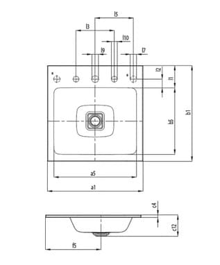 Bản vẽ Chậu rửa lavabo dương vành KALDEWEI CONO 3080-3905