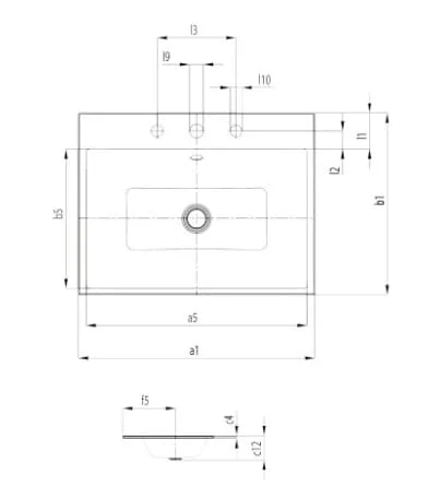 Bản vẽ Chậu rửa lavabo dương vành KALDEWEI PURO 3151-3915