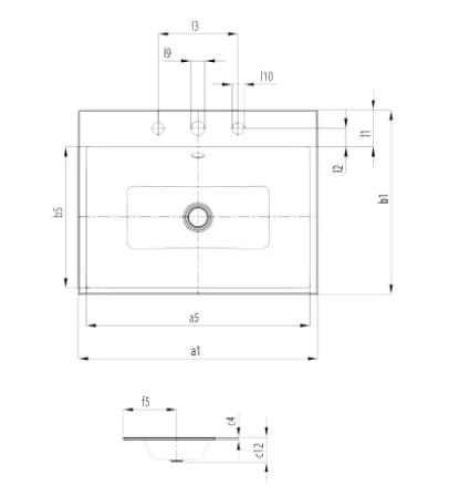 Bản vẽ Chậu rửa lavabo dương vành KALDEWEI PURO 3152-3901