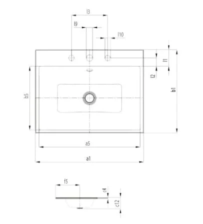 Bản vẽ Chậu rửa lavabo dương vành KALDEWEI PURO 3152-3901