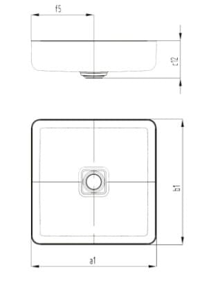 Bản vẽ Chậu rửa lavabo đặt bàn Màu đen KALDEWEI MIENA 3184-3905