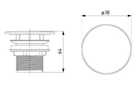 Bản vẽ Cổ xả chậu không chặn nước KALDEWEI 3904