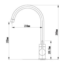Bản vẽ Vòi Bếp Cần Cứng Nóng Lạnh Paulschmitt PA323K