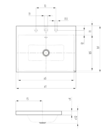 Bản vẽ kỹ thuật Chậu rửa lavabo dương vành KALDEWEI PURO 3155