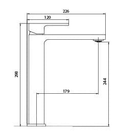 Bản vẽ kỹ thuật Vòi Chậu Lavabo Nóng Lạnh 1 Lỗ Paulschmitt PA020FH