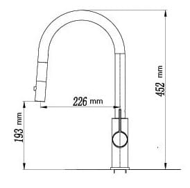Bản vẽ Vòi Bếp Dây Rút Nóng Lạnh Paulschmitt PA324KCB