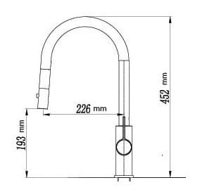 Bản vẽ Vòi Bếp Dây Rút Nóng Lạnh Paulschmitt PA324KCBQ