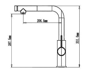 Bản vẽ Vòi Bếp Dây Rút Nóng Lạnh Paulschmitt PA325K