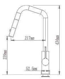Bản vẽ Vòi Bếp Dây Rút Nóng Lạnh Paulschmitt PA326KCB