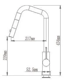Bản vẽ Vòi Bếp Dây Rút Nóng Lạnh Paulschmitt PA326KCB