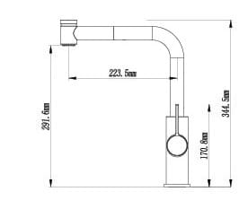 Bản vẽ Vòi Bếp Dây Rút Nóng Lạnh Paulschmitt PA327K