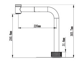 Bản vẽ Vòi Bếp Dây Rút Nóng Lạnh Paulschmitt PA329KBN