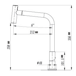 Bản vẽ Vòi Bếp Dây Rút Nóng Lạnh Paulschmitt PA330K