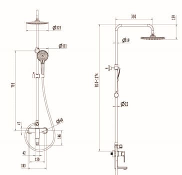 Bản vẽ Sen Tắm Cây Đứng Paulschmitt PA511R