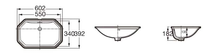 Bản vẽ Chậu lavabo âm bàn CARMEN ROCA A3270A800C