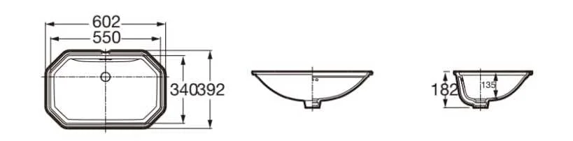 Bản vẽ Chậu lavabo âm bàn CARMEN ROCA A3270A800C