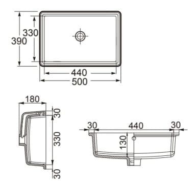 Chậu lavabo âm bàn SOFIA ROCA A327723000