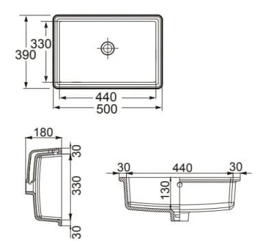 Chậu lavabo âm bàn SOFIA ROCA A327723000