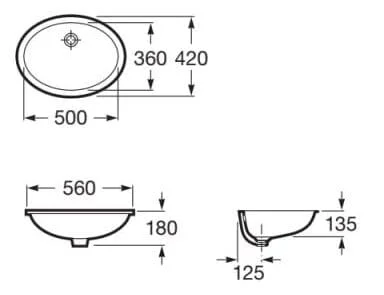 Chậu lavabo âm bàn BERNA ROCA A327871001