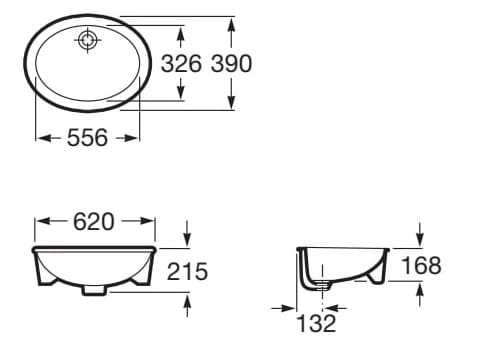 Bản vẽ Chậu lavabo âm bàn PICA ROCA A327893000
