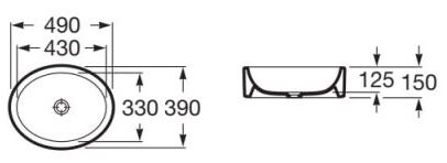 Bản vẽ kỹ thuật Chậu rửa đặt bàn FUEGO ROCA A32722E000
