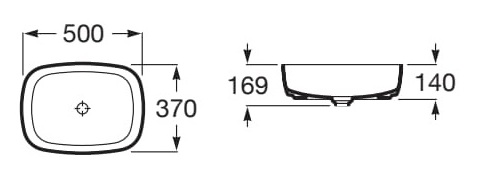 Bản vẽ kỹ thuật Chậu lavabo đặt trên bàn INSPIRA SOFT ROCA A327500640