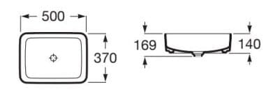 Bản vẽ Chậu lavabo đặt trên bàn INSPIRA ROCA A327530000