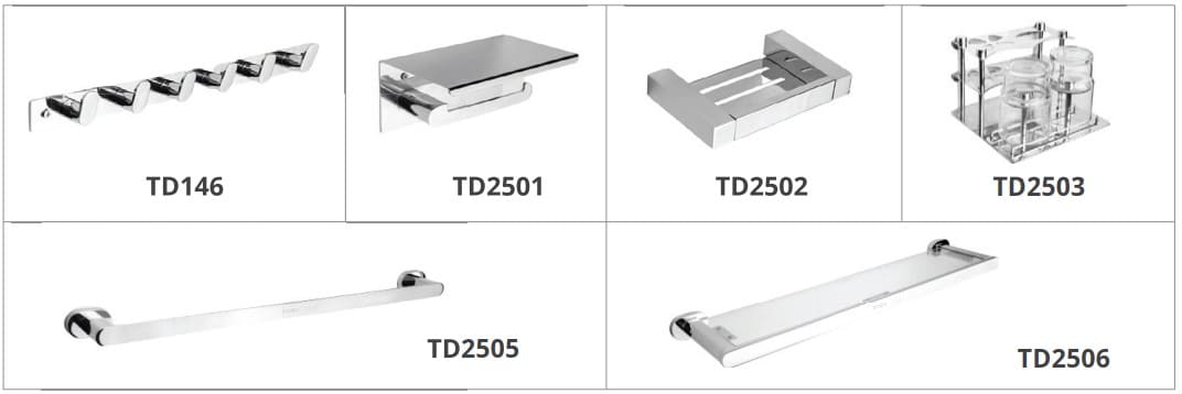 Bộ phụ kiện phòng tắm 6 món Toda TD2500