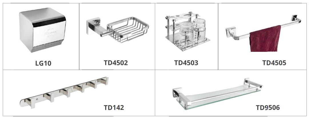 Bộ phụ kiện phòng tắm 6 món Toda TD4500